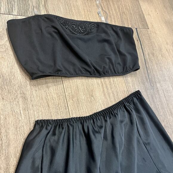 Vintage Lady Lynne SHINY Liquid SATIN Half Slip Small Bandeau Top Cinema Et Toil - Picture 3 of 16